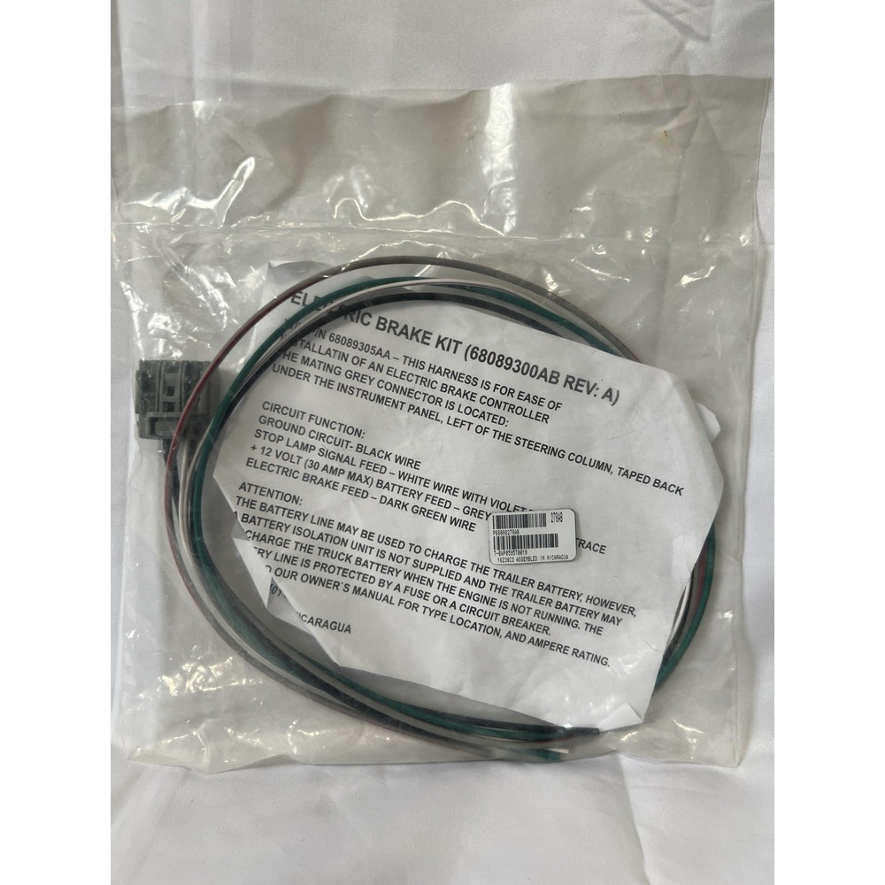 DODGE/JEEP WIRING HARNESS ELECTRIC BRAKE KIT FOR TRAILER TOW PN 68089300AB